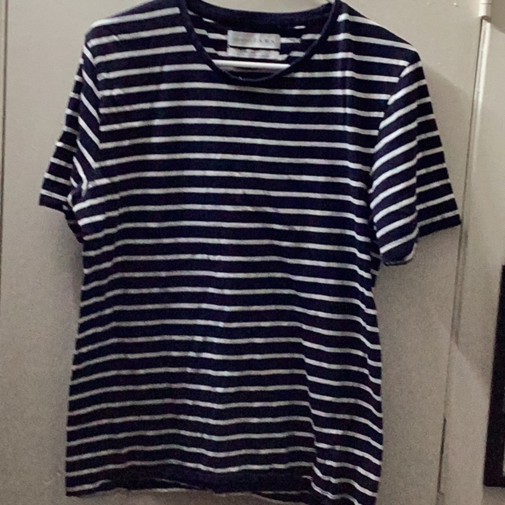 Zara Navy Blue Striped T-Shirt